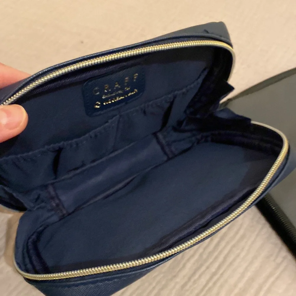 TUMI Black and Gray Toiletry Bag & GRAFF NAVY . Set